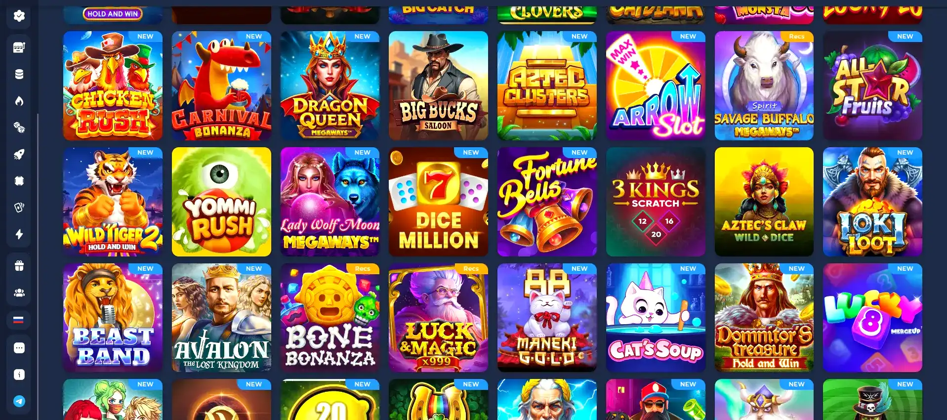 Интерфейс личного кабинета Cabura Casino